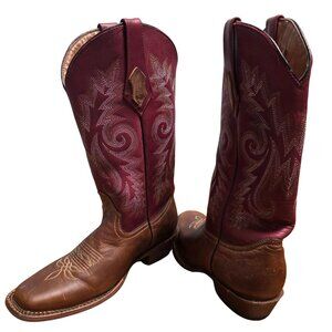 Ferrini Men’s Western Cowboy Boots Size 9 Cowhide Leather Made in Mexico Cowboy